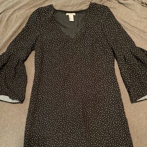 H&M sleeves black dress with dots